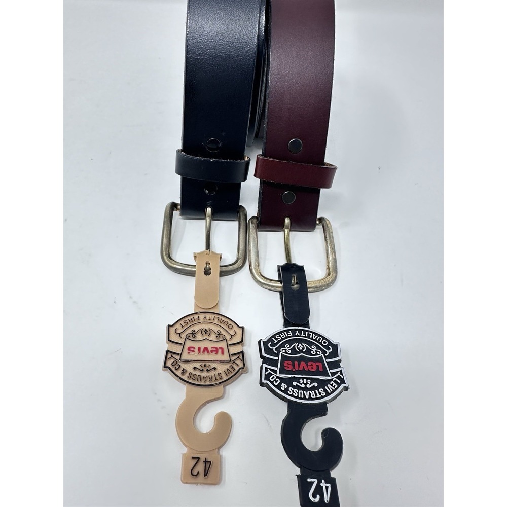 Levi's Oil Harness Leather Work Belt Mens 42 USA  VINTAGE Lot of 2 Brown Black